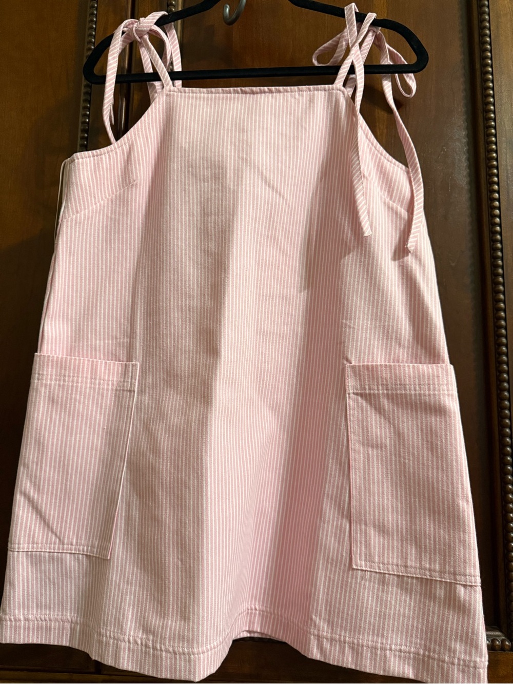 Tie-Shoulder Pink Mini Dress with Patch Pockets
